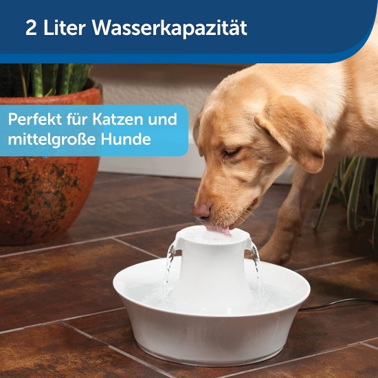 PetSafe Ceramic Cat Fountain in Avalon or Bachgeflüster Model with 2 Litre or 1.8 Litre Water Capacity, Drinking Fountain for Cats and Dogs with Dual Filter System and Dishwasher Safe Bowl PetSafe Ceramic Cat Fountain in Avalon or Bachgeflüster Model with 2 Litre or 1.8 Litre Water Capacity, Drinking Fountain for Cats and Dogs with Dual Filter System and Dishwasher Safe Bowl