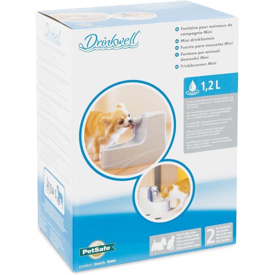 PetSafe Drinkwell Mini Water Fountain 1.2 Litre BPA Free Organic Filter Quiet Non-Slip Water Fountain for Dogs and Cats PetSafe Drinkwell Mini Water Fountain 1.2 Litre BPA Free Organic Filter Quiet Non-Slip Water Fountain for Dogs and Cats