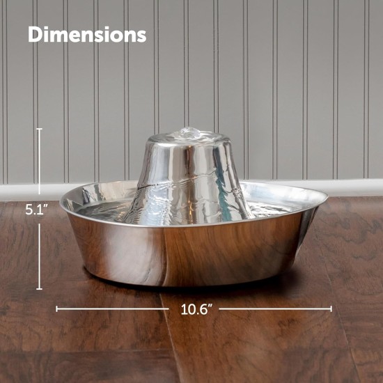 PetSafe Stainless Steel Water Fountain for Cats and Dogs - Seaside 60 oz or 360 Multi-Pet 350 ml Drinking Fountain, Seaside, Stainless Steel, Stainless Steel PetSafe Stainless Steel Water Fountain for Cats and Dogs - Seaside 60 oz or 360 Multi-Pet 350 ml Drinking Fountain, Seaside, Stainless Steel, Stainless Steel
