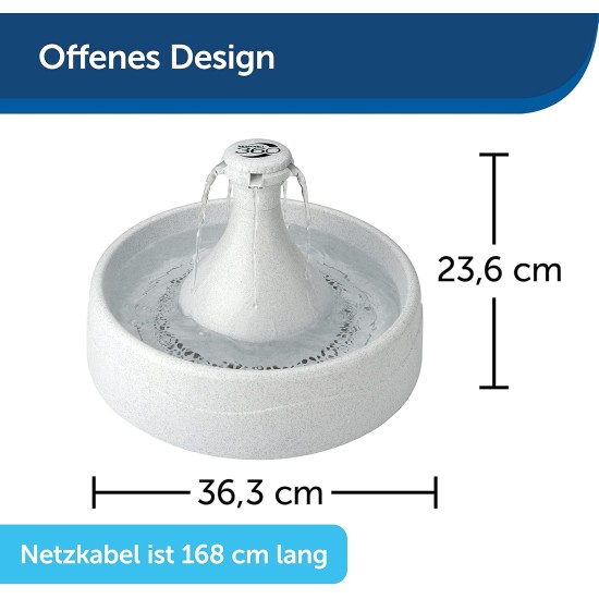 PetSafe stainless steel drinking fountain, model coastal noise or 360, cat, for cats and dogs, 1.8 litres or 3.8 litres water capacity, quiet operation, dual filtered water. PetSafe stainless steel drinking fountain, model coastal noise or 360, cat, for cats and dogs, 1.8 litres or 3.8 litres water capacity, quiet operation, dual filtered water.
