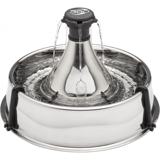 PetSafe stainless steel drinking fountain, model coastal noise or 360, cat, for cats and dogs, 1.8 litres or 3.8 litres water capacity, quiet operation, dual filtered water. PetSafe stainless steel drinking fountain, model coastal noise or 360, cat, for cats and dogs, 1.8 litres or 3.8 litres water capacity, quiet operation, dual filtered water.