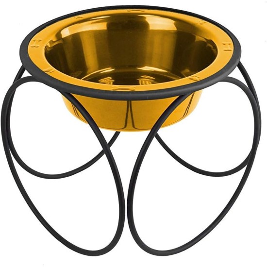Platinum Pets Single Olympic Diner Feeder with Stainless Steel Cat/Puppy Bowl.75 cup/6 oz, Caribbean Teal Platinum Pets Single Olympic Diner Feeder with Stainless Steel Cat/Puppy Bowl.75 cup/6 oz, Caribbean Teal