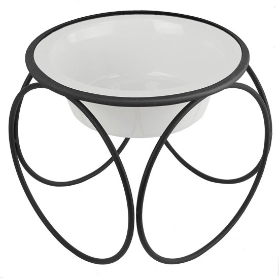 Platinum Pets Single Olympic Diner Feeder with Stainless Steel Cat/Puppy Bowl.75 cup/6 oz, Caribbean Teal Platinum Pets Single Olympic Diner Feeder with Stainless Steel Cat/Puppy Bowl.75 cup/6 oz, Caribbean Teal