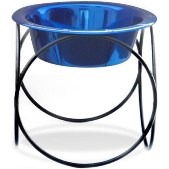 Platinum Pets Single Olympic Diner Feeder with Stainless Steel Cat/Puppy Bowl.75 cup/6 oz, Caribbean Teal Platinum Pets Single Olympic Diner Feeder with Stainless Steel Cat/Puppy Bowl.75 cup/6 oz, Caribbean Teal