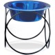 Platinum Pets Single Olympic Diner Feeder with Stainless Steel Cat/Puppy Bowl.75 cup/6 oz, Caribbean Teal Platinum Pets Single Olympic Diner Feeder with Stainless Steel Cat/Puppy Bowl.75 cup/6 oz, Caribbean Teal