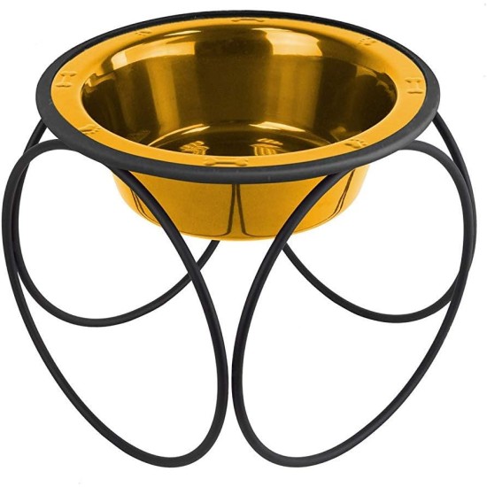 Platinum Pets Single Olympic Diner Feeder with Stainless Steel Cat/Puppy Bowl.75 cup/6 oz, Caribbean Teal Platinum Pets Single Olympic Diner Feeder with Stainless Steel Cat/Puppy Bowl.75 cup/6 oz, Caribbean Teal
