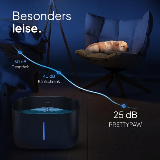 Pretty PAW® Drinking Fountain for Dogs, Super Quiet Dog Drinking Fountain with 7 Litre Water Tank, BPA-Free Dog Fountain with Filter & LED, Easy to Clean Dog Water Dispenser Pretty PAW® Drinking Fountain for Dogs, Super Quiet Dog Drinking Fountain with 7 Litre Water Tank, BPA-Free Dog Fountain with Filter & LED, Easy to Clean Dog Water Dispenser