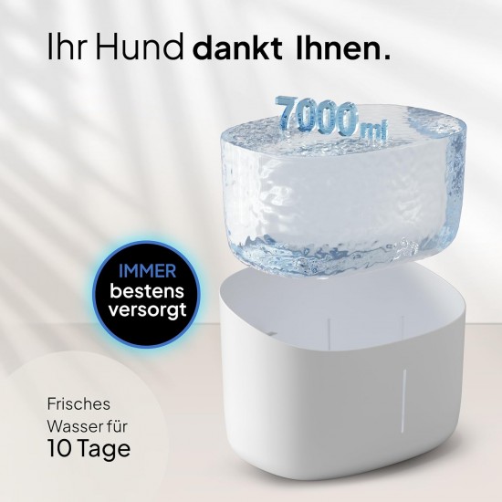 Pretty PAW® Drinking Fountain for Dogs, Super Quiet Dog Drinking Fountain with 7 Litre Water Tank, BPA-Free Dog Fountain with Filter & LED, Easy to Clean Dog Water Dispenser Pretty PAW® Drinking Fountain for Dogs, Super Quiet Dog Drinking Fountain with 7 Litre Water Tank, BPA-Free Dog Fountain with Filter & LED, Easy to Clean Dog Water Dispenser