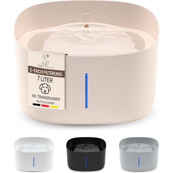 Pretty PAW® Drinking Fountain for Dogs, Super Quiet Dog Drinking Fountain with 7 Litre Water Tank, BPA-Free Dog Fountain with Filter & LED, Easy to Clean Dog Water Dispenser Pretty PAW® Drinking Fountain for Dogs, Super Quiet Dog Drinking Fountain with 7 Litre Water Tank, BPA-Free Dog Fountain with Filter & LED, Easy to Clean Dog Water Dispenser