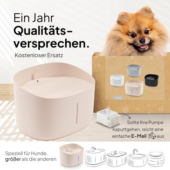 Pretty PAW® Drinking Fountain for Dogs, Super Quiet Dog Drinking Fountain with 7 Litre Water Tank, BPA-Free Dog Fountain with Filter & LED, Easy to Clean Dog Water Dispenser Pretty PAW® Drinking Fountain for Dogs, Super Quiet Dog Drinking Fountain with 7 Litre Water Tank, BPA-Free Dog Fountain with Filter & LED, Easy to Clean Dog Water Dispenser