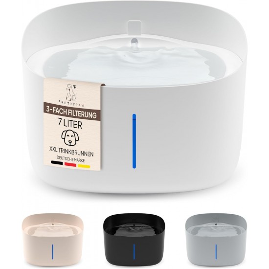 Pretty PAW® Drinking Fountain for Dogs, Super Quiet Dog Drinking Fountain with 7 Litre Water Tank, BPA-Free Dog Fountain with Filter & LED, Easy to Clean Dog Water Dispenser Pretty PAW® Drinking Fountain for Dogs, Super Quiet Dog Drinking Fountain with 7 Litre Water Tank, BPA-Free Dog Fountain with Filter & LED, Easy to Clean Dog Water Dispenser