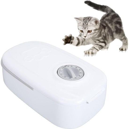 Pssopp Automatic Cat Food Dispenser, Multifunctional Intelligent Feeder Station with Timer, Cat Food Container for Cats and Dogs (Grey) Pssopp Automatic Cat Food Dispenser, Multifunctional Intelligent Feeder Station with Timer, Cat Food Container for Cats and Dogs (Grey)