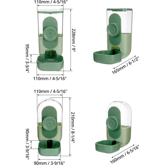 QWORK® Automatic Feeder for Small Pets, Automatic Feeder 870 ml and Water Dispenser 800 ml for Hedgehogs, Rabbits, Chickens, Small Cats and Dogs QWORK® Automatic Feeder for Small Pets, Automatic Feeder 870 ml and Water Dispenser 800 ml for Hedgehogs, Rabbits, Chickens, Small Cats and Dogs