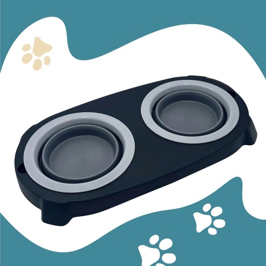 Raised Dog Bowl with Anti-Slinging Bowl, Cat Feeding Bowl with Drinking Fountain for Cat, 2 Extendable and Fold-Out Cat Bowls, Flat. Raised Dog Bowl Set (Pink) Raised Dog Bowl with Anti-Slinging Bowl, Cat Feeding Bowl with Drinking Fountain for Cat, 2 Extendable and Fold-Out Cat Bowls, Flat. Raised Dog Bowl Set (Pink)
