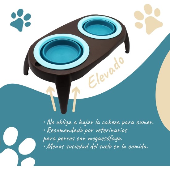 Raised Dog Bowl with Anti-Slinging Bowl, Cat Feeding Bowl with Drinking Fountain for Cat, 2 Extendable and Fold-Out Cat Bowls, Flat. Raised Dog Bowl Set (Pink) Raised Dog Bowl with Anti-Slinging Bowl, Cat Feeding Bowl with Drinking Fountain for Cat, 2 Extendable and Fold-Out Cat Bowls, Flat. Raised Dog Bowl Set (Pink)