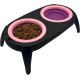 Raised Dog Bowl with Anti-Slinging Bowl, Cat Feeding Bowl with Drinking Fountain for Cat, 2 Extendable and Fold-Out Cat Bowls, Flat. Raised Dog Bowl Set (Pink) Raised Dog Bowl with Anti-Slinging Bowl, Cat Feeding Bowl with Drinking Fountain for Cat, 2 Extendable and Fold-Out Cat Bowls, Flat. Raised Dog Bowl Set (Pink)
