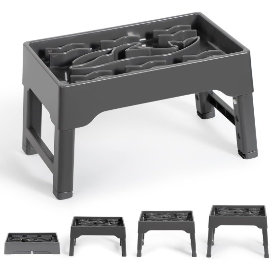 Raised Dog Bowls 2L Dog Slow Feeder, 4 Height Adjustable Feeding Bowls Bowl Stand Foldable Food Bowl for Large Medium Small Dogs (Grey) Raised Dog Bowls 2L Dog Slow Feeder, 4 Height Adjustable Feeding Bowls Bowl Stand Foldable Food Bowl for Large Medium Small Dogs (Grey)