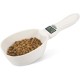 Record Measuring Spoon, Cradle for Dry Food for Dogs and Cats, Integrated Digital Scale, Maximum Load Capacity 800 g/ml, BPA-Free Plastic, White