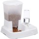 Relaxdays 2-in-1 Food & Water Dispenser, Duo Dispenser for Dogs and Cats, Bottle, 4 Litres, Plastic, Dark Grey
