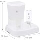 Relaxdays 2-in-1 Food & Water Dispenser, Duo Dispenser for Dogs and Cats, Bottle, 4 Litres, Plastic, Dark Grey