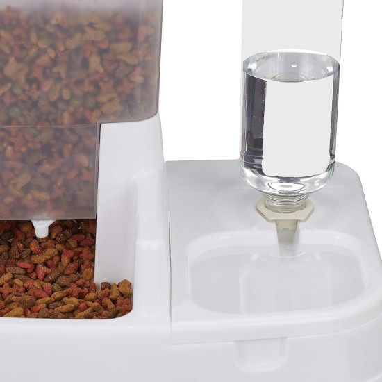 Relaxdays 2-in-1 Food & Water Dispenser, Duo Dispenser for Dogs and Cats, Bottle, 4 Litres, Plastic, Dark Grey Relaxdays 2-in-1 Food & Water Dispenser, Duo Dispenser for Dogs and Cats, Bottle, 4 Litres, Plastic, Dark Grey