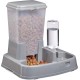 Relaxdays 2-in-1 Food & Water Dispenser, Duo Dispenser for Dogs and Cats, Bottle, 4 Litres, Plastic, Dark Grey