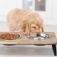 Relaxdays Bowl Stand, Stainless Steel Bowls 1200 ml, Acacia Wood Dog Feeding Station HBT 23 x 49.5 x 25 cm, Brown Relaxdays Bowl Stand, Stainless Steel Bowls 1200 ml, Acacia Wood Dog Feeding Station HBT 23 x 49.5 x 25 cm, Brown