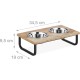 Relaxdays Bowl Stand, Stainless Steel Bowls 1200 ml, Acacia Wood Dog Feeding Station HBT 23 x 49.5 x 25 cm, Brown Relaxdays Bowl Stand, Stainless Steel Bowls 1200 ml, Acacia Wood Dog Feeding Station HBT 23 x 49.5 x 25 cm, Brown