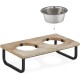 Relaxdays Bowl Stand, Stainless Steel Bowls 1200 ml, Acacia Wood Dog Feeding Station HBT 23 x 49.5 x 25 cm, Brown Relaxdays Bowl Stand, Stainless Steel Bowls 1200 ml, Acacia Wood Dog Feeding Station HBT 23 x 49.5 x 25 cm, Brown