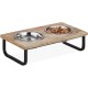 Relaxdays Bowl Stand, Stainless Steel Bowls 1200 ml, Acacia Wood Dog Feeding Station HBT 23 x 49.5 x 25 cm, Brown Relaxdays Bowl Stand, Stainless Steel Bowls 1200 ml, Acacia Wood Dog Feeding Station HBT 23 x 49.5 x 25 cm, Brown