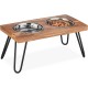 Relaxdays Bowl Stand, Stainless Steel Bowls 1200 ml, Acacia Wood Dog Feeding Station HBT 23 x 49.5 x 25 cm, Brown Relaxdays Bowl Stand, Stainless Steel Bowls 1200 ml, Acacia Wood Dog Feeding Station HBT 23 x 49.5 x 25 cm, Brown
