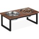 Relaxdays Bowl Stand, Stainless Steel Bowls Capacity 1000 ml, Mango Wood Dog Feeding Station HBT 16.5 x 42 x 21 cm, Natural Relaxdays Bowl Stand, Stainless Steel Bowls Capacity 1000 ml, Mango Wood Dog Feeding Station HBT 16.5 x 42 x 21 cm, Natural
