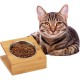 Relaxdays Bowl Station, Cats & Small Dogs, for Water and Food, Inclined Feeding Bowl, Stainless Steel, HBT 10 x 18 x 18, Natural, 1 Bowl