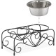 Relaxdays Dog Bowl Set with Holder, Bowl Stand Dogs & Cats, 2 Stainless Steel Bowls 300 ml Each, Feeding Bar, Black/Silver Relaxdays Dog Bowl Set with Holder, Bowl Stand Dogs & Cats, 2 Stainless Steel Bowls 300 ml Each, Feeding Bar, Black/Silver