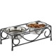 Relaxdays Dog Bowl Set with Holder, Bowl Stand Dogs & Cats, 2 Stainless Steel Bowls 300 ml Each, Feeding Bar, Black/Silver Relaxdays Dog Bowl Set with Holder, Bowl Stand Dogs & Cats, 2 Stainless Steel Bowls 300 ml Each, Feeding Bar, Black/Silver