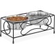 Relaxdays Dog Bowl Set with Holder, Bowl Stand for Large Dogs, 2 Stainless Steel Bowls Each 800 ml, Feeding Bar, Black/Silver Relaxdays Dog Bowl Set with Holder, Bowl Stand for Large Dogs, 2 Stainless Steel Bowls Each 800 ml, Feeding Bar, Black/Silver