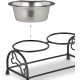 Relaxdays Dog Bowl Set with Holder, Bowl Stand for Large Dogs, 2 Stainless Steel Bowls Each 800 ml, Feeding Bar, Black/Silver Relaxdays Dog Bowl Set with Holder, Bowl Stand for Large Dogs, 2 Stainless Steel Bowls Each 800 ml, Feeding Bar, Black/Silver