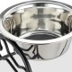 Relaxdays Dog Bowl Set with Holder, Bowl Stand for Large Dogs, 2 Stainless Steel Bowls Each 800 ml, Feeding Bar, Black/Silver Relaxdays Dog Bowl Set with Holder, Bowl Stand for Large Dogs, 2 Stainless Steel Bowls Each 800 ml, Feeding Bar, Black/Silver