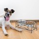 Relaxdays Dog Bowl Set with Holder, Bowl Stand for Large Dogs, 2 Stainless Steel Bowls Each 800 ml, Feeding Bar, Black/Silver Relaxdays Dog Bowl Set with Holder, Bowl Stand for Large Dogs, 2 Stainless Steel Bowls Each 800 ml, Feeding Bar, Black/Silver