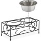Relaxdays Dog Bowl Set with Holder, Bowl Stand for Large Dogs, 2 Stainless Steel Bowls Each 800 ml, Feeding Bar, Black/Silver Relaxdays Dog Bowl Set with Holder, Bowl Stand for Large Dogs, 2 Stainless Steel Bowls Each 800 ml, Feeding Bar, Black/Silver