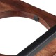 Relaxdays Dog Feeder Raised Dog Bar, 2 Stainless Steel Feeding Bowls, 750 ml Each, Mango Wood & Iron, Brown/Black
