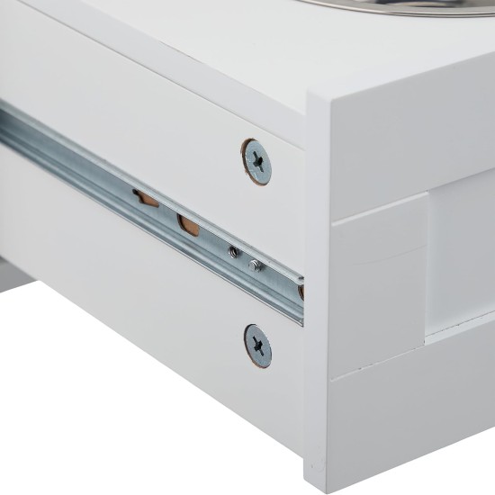 Relaxdays Dog Feeding Cabinet Drawer with 2 Bowls and Tilt Compartment for Animal Feeder H 68 x W 60 x D 33 cm MDF White Relaxdays Dog Feeding Cabinet Drawer with 2 Bowls and Tilt Compartment for Animal Feeder H 68 x W 60 x D 33 cm MDF White