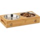 Relaxdays Double Dog Feeding Station Feeding Bar for Small Dogs, 2 Bowls V 300 ml Each, Raised, Bamboo & Stainless Steel, HBT: 6.5 x 31.5 x 15 cm, Natural/Silver, Pack of 1 Relaxdays Double Dog Feeding Station Feeding Bar for Small Dogs, 2 Bowls V 300 ml Each, Raised, Bamboo & Stainless Steel, HBT: 6.5 x 31.5 x 15 cm, Natural/Silver, Pack of 1