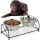 Relaxdays Feeding Station, Bowl Stand for Small Dogs, Dog Bar, 2 Stainless Steel Bowls Each 2.2 Litres, Feeding Bar, Black/Silver Relaxdays Feeding Station, Bowl Stand for Small Dogs, Dog Bar, 2 Stainless Steel Bowls Each 2.2 Litres, Feeding Bar, Black/Silver