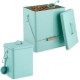 Relaxdays Food Box, Set of 2, 2 Sizes, Feeding Bin with Lid & Spoon, Iron, Storage Box, Dry Food, Turquoise