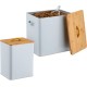 Relaxdays Food Box Set of 2, 2 Sizes, with Lid & Spoon, Bamboo, Iron, Storage Box, Dry Food, White/Natural Relaxdays Food Box Set of 2, 2 Sizes, with Lid & Spoon, Bamboo, Iron, Storage Box, Dry Food, White/Natural