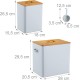 Relaxdays Food Box Set of 2, 2 Sizes, with Lid & Spoon, Bamboo, Iron, Storage Box, Dry Food, White/Natural Relaxdays Food Box Set of 2, 2 Sizes, with Lid & Spoon, Bamboo, Iron, Storage Box, Dry Food, White/Natural