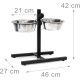 Relaxdays Stainless Steel Feeding Bowl Double Set Height Adjustable Dog Bar with Bowl Stand and 2 Removable Dog Bowls Feeding Bar for Cats / Cat Bar Metal Relaxdays Stainless Steel Feeding Bowl Double Set Height Adjustable Dog Bar with Bowl Stand and 2 Removable Dog Bowls Feeding Bar for Cats / Cat Bar Metal