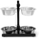 Relaxdays Stainless Steel Feeding Bowl Double Set Height Adjustable Dog Bar with Bowl Stand and 2 Removable Dog Bowls Feeding Bar for Cats / Cat Bar Metal Relaxdays Stainless Steel Feeding Bowl Double Set Height Adjustable Dog Bar with Bowl Stand and 2 Removable Dog Bowls Feeding Bar for Cats / Cat Bar Metal