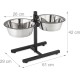 Relaxdays Stainless Steel Feeding Bowl Double Set Height Adjustable Dog Bar with Bowl Stand and 2 Removable Dog Bowls Feeding Bar for Cats / Cat Bar Metal Relaxdays Stainless Steel Feeding Bowl Double Set Height Adjustable Dog Bar with Bowl Stand and 2 Removable Dog Bowls Feeding Bar for Cats / Cat Bar Metal